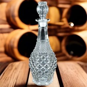 Vintage Anchor Hocking Wexford 32oz Glass Decanter with Stopper 14 3/8 inch Tall